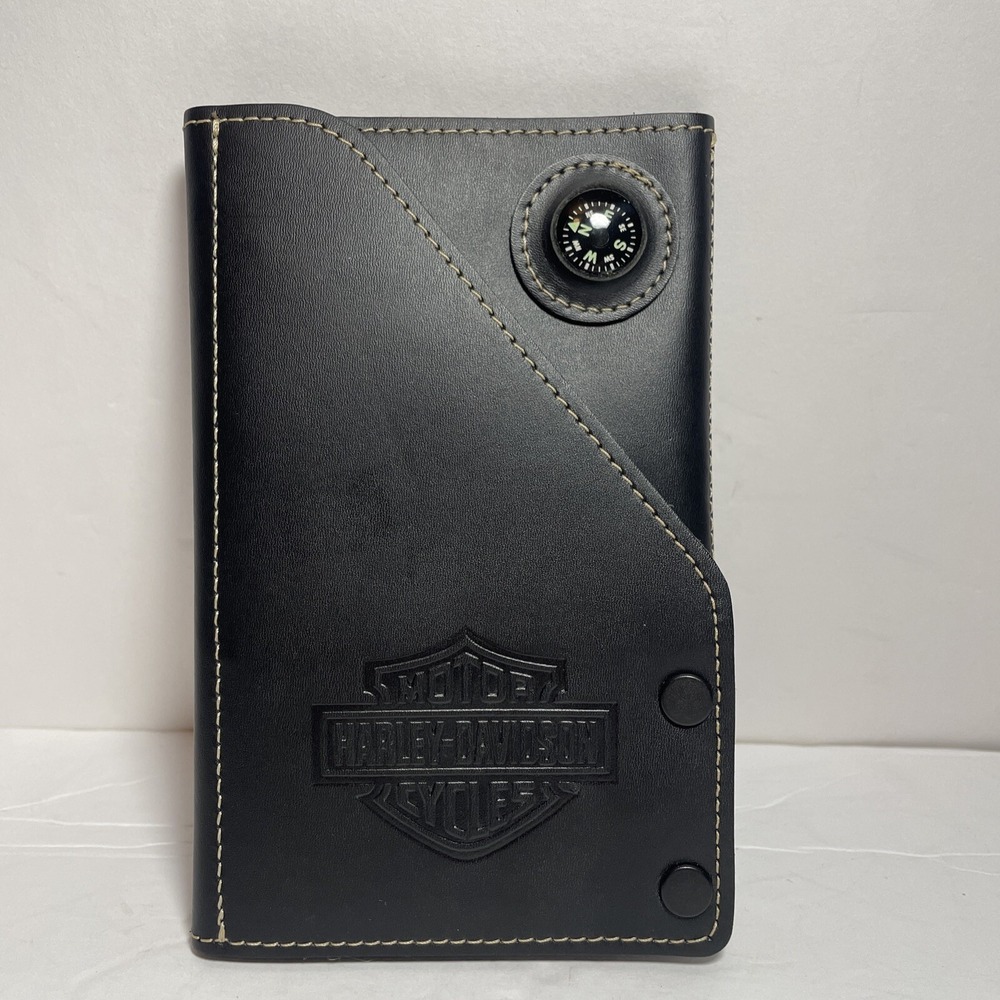 Harley-Davidson Road Guide-Travel Atlas-Wallet-Leather with Compass
